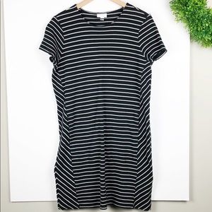 J Jill short sleeve striped shirt dress